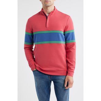 Swannies Owen Chest Stripe Golf Quarter Zip in Red at Nordstrom Rack, Size Xx-Large