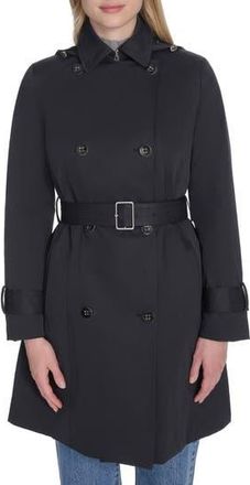 Cole Haan Water Resistant Twill Hooded Trench Coat in Navy at Nordstrom Rack, Size X-Small