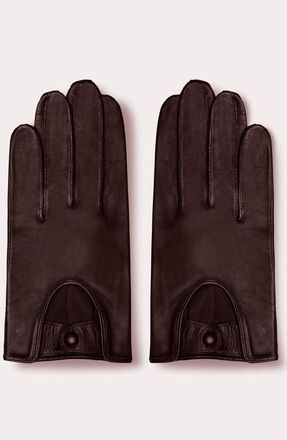 Seymoure Washable Leather Driving Gloves in Espresso at Nordstrom, Size Medium