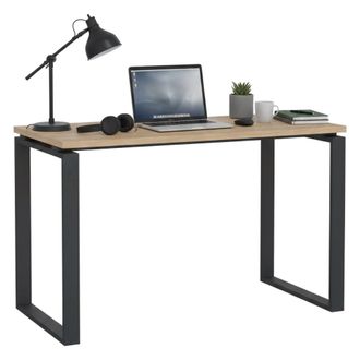 Dmora Escritorio Muriel, Escritorio Multiusos, Mesa De Oficina Para Pc, El Plan De Trabajo, 120x60 H76 Cm, Roble Y Gris - Dmora