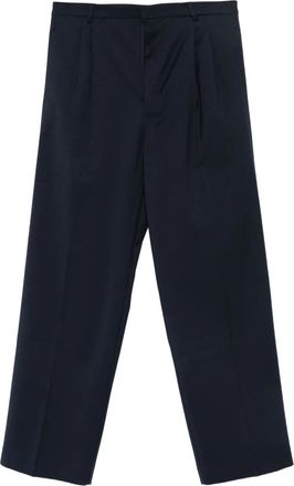 Amaranto pleat-detail trousers - Blue