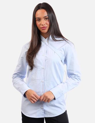 Off-white Womens Poplin Cross Belt Shirt - Blue - Size: 10
