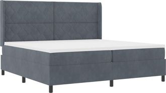 vidaXL Vidaxl - Box Spring Bed with Headboard Dark grey 200 x 200 cm Velvet