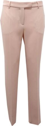 Max Mara Slim-fit Broeken - Dames - Slim Fit Broeken - Roze - 2XS - Wol - Broeken
