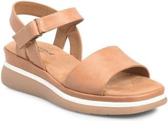 COMFORTIVA Ash Ankle Strap Platform Wedge Sandal in Luggage at Nordstrom, Size 8.5