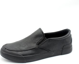 Generic Mens Loafers Stitching Details Round Toe Anti-Slip Lightweight Slip Resistant Classic Slip-on(Black,3.5 UK)