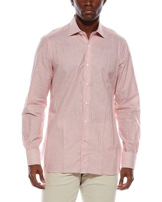 Isaia Linen-Blend Dress Shirt