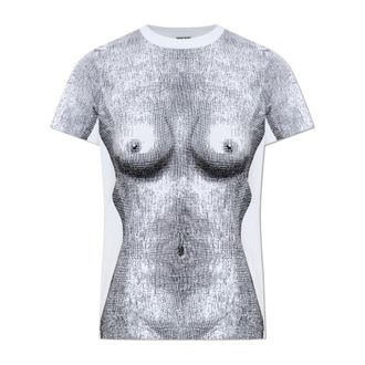 Moschino T-Shirts, female, Gray, Size: XS Printed T-Shirt