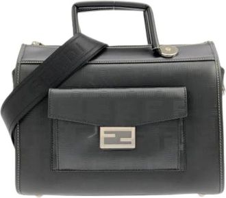 Fendi Pre-owned Handbags, female, Black, Size: ONE SIZE Pre-owned Vintage Boston Bag