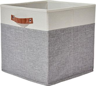 OEM Confezione Da 1 Scatola Portaoggetti, Cubi Portaoggetti Pieghevoli In Tessuto Con Maniglia Per Giocattoli, Vestiti, Asciugamani (grigio/bianco, 1 Conf