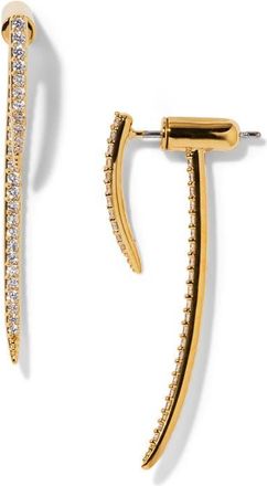 Nadri Cubic Zirconia Front/Back Earrings in Gold at Nordstrom