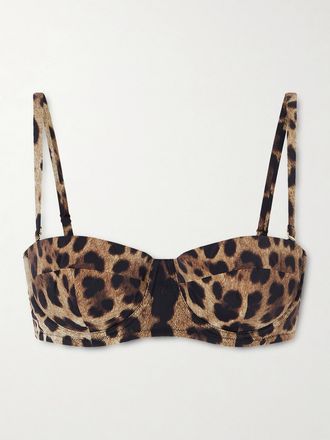 Dolce & Gabbana Top Bikini A Balconcino Leopardato - Stampa animalier