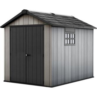 Keter Caseta De Jard&iacute;n Oakland 759 Cobertizo De Almacenamiento Exterior Ordenaci&oacute;n Acero Metal Madera Resina 230x287x242 Wxdxh Cm