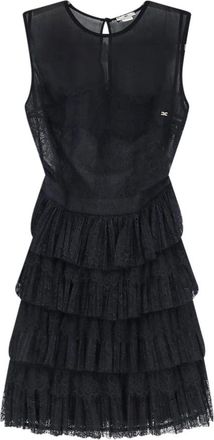 Elisabetta Franchi Korte Jurk - Dames - Korte kleedjes - Zwart - L - Polyester - Kleedjes