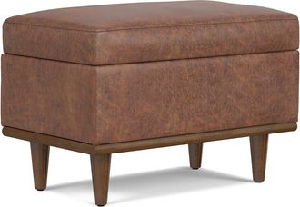Simpli Home Shiloh 26In Transitional Contemporary Small Storage Ottoman