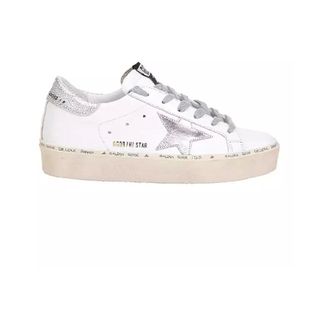 Golden Goose Sneakers, female, White, Size: 10 US Hi Star Sneakers with Metallic Star