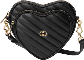 Gucci (WMNS) Gucci Interlocking G Mini Heart Shoulder Bag Black 751628-AACCL-1000