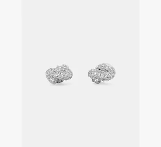 Kate Spade New York Womens Sailors Knot Pave Stud Earrings in Beige