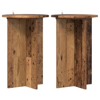 vidaXL Soporte De Plantas 2 Pcs Madera Envejecida &Oslash;40 X 60 Cm Vidaxl