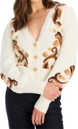 Allison New York Piper Cardigan In Ivory Brown