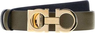 Ferragamo Olive Donna Solid Reversible Belt