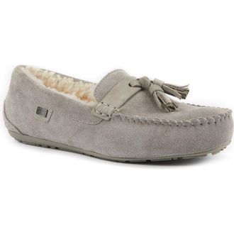 Australia Luxe Hamilton Genuine Shearling Lined Tassel Loafer in Ice Gray at Nordstrom Rack, Size 13