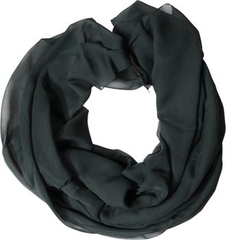 Dolce & Gabbana Dark Green Silk Neck Wrap Foulard Womens Scarf