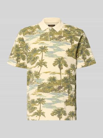Premium by Jack & Jones Regular Fit Poloshirt mit floralem Allover-Print Modell Hawaii in Beige, Gr&ouml;&szlig;e XXL