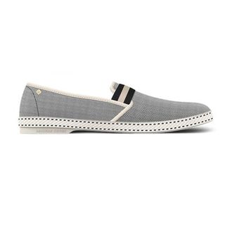 Rivieras Shoes Canvas Oxford Loafer with Striped Elastic Band in Black at Nordstrom, Size 38