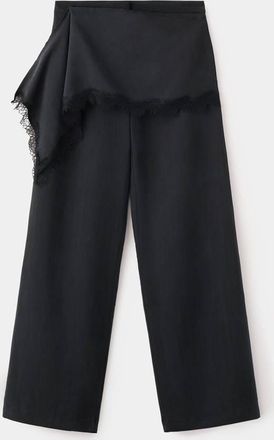 Mango Pantaloni lyocell vita alta nero - Donna - 36 - MANGO