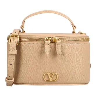 Valentino Tassen, Dames, Beige, ONE Size, Leer, VLogo Signature Vanity Case