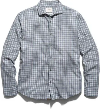 Billy Reid Hutcheson Plaid Cotton Twill Sport Shirt in Blue Multi at Nordstrom, Size Xx-Large