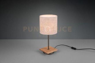 Trio Leuchten Elmau lampada da tavolo base legno con paralume sabbia h. 40CM 1 luce attacco E14