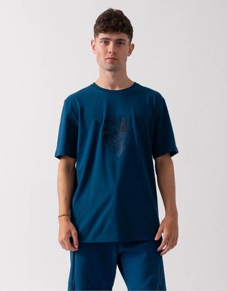 HUGO BOSS Mens BOSS Green Tee 8 Mens Graphic Print T-Shirt - Open Blue 494 - Navy - Size: 42