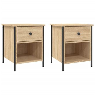 vidaXL Vidaxl - Mesitas Noche 2 Uds Madera Ingenier&iacute;a Roble Sonoma 40x42x50 Cm