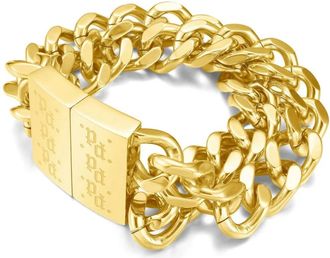 Police Heren Roestvrij Staal 22-5 cm Geelgoudkleurig Signature Link Peagb 0001723 - Heren - Armbanden - Geel - ONE Size - Accessoires