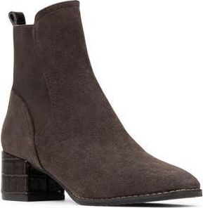 Donald J Pliner Contrast Block Heel Boot in Dark Brown at Nordstrom Rack, Size 5.5