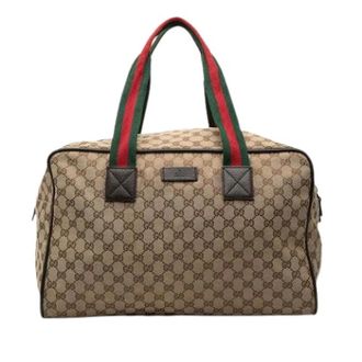 Gucci Vintage, unisex, Bruin, ONE Size, Leer, Pre-owned Canvas Reistas
