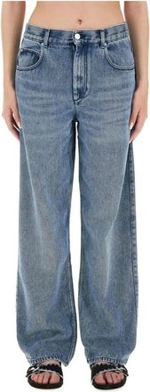 Isabel Marant Wide Leg Denim Jeans - Dames - Loose Fit Jeans - Blauw - M - Denim - Jeans