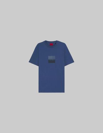 HUGO BOSS Mens HUGO Dusplit T-Shirt, Medium Blue - Navy - Size: 38