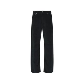 Maison Margiela Pantaloni dritti in moleskin tinti in capo - - Trousers - Uomo - Nero - W34