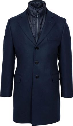 Fay Double Coat - Heren - Mantel - Blauw - S - Wol - Jassen
