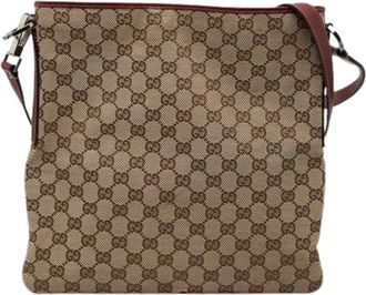 Gucci Pre-owned Cross Body Bags, female, Beige, Size: ONE SIZE Pre-owned Canvas Crossbody Bag
