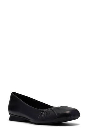 Clarks Jazmynn Lo Ballet Flat - Wide Width Available in Black Leather at Nordstrom Rack, Size 8.5