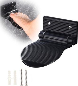 OEM Reposapi&eacute;s Para Ducha De Ba&ntilde;o, Aluminio, Soporte Plegable Con Pedal Para Afeitado, Reposapi&eacute;s Para Pedicura, Cuidado De Los Pies, Negro