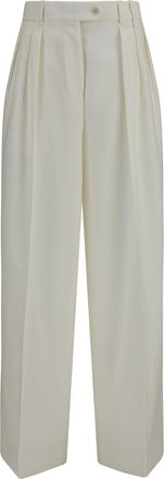 Calvin Klein Womens Pants Alexandra White Merino Wool Trousers