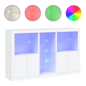 Berkfield Home Sideboard with LED Lights White 162x37x100 cm | Size: 162 x 37 x 100 cm