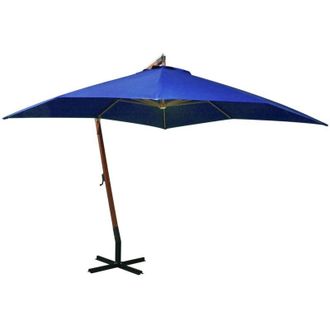 vidaXL Vidaxl - Sombrilla Jard&iacute;n Colgante Con Palo Madera Abeto Celeste 3x3 M