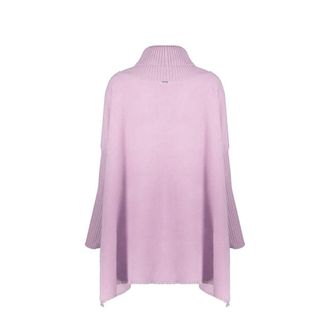 Herno Womens Purple Virgin Wool Poncho Clothing