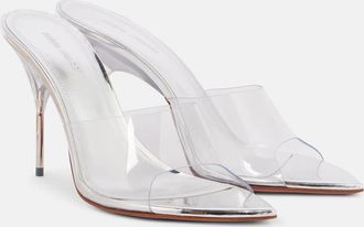 Amina Muaddi Mules Bianca Glass 95 in PVC